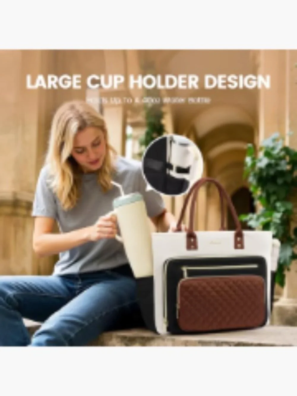 Teacher Tote Bag Women Work Laptop Large Professional Polyester Water Resistant